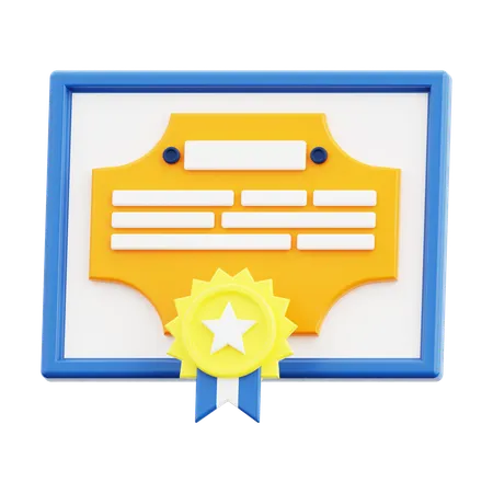 3 D Certificate Icon 3D Icon