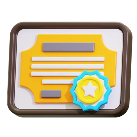 Certificate  3D Icon