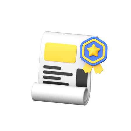 証明書  3D Icon