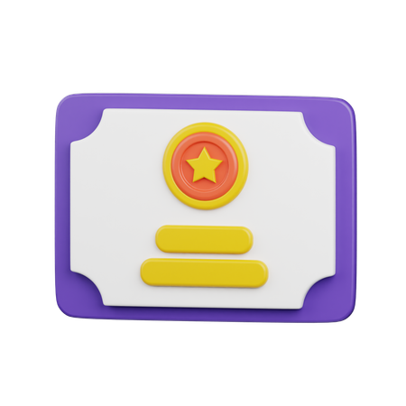 証明書  3D Icon