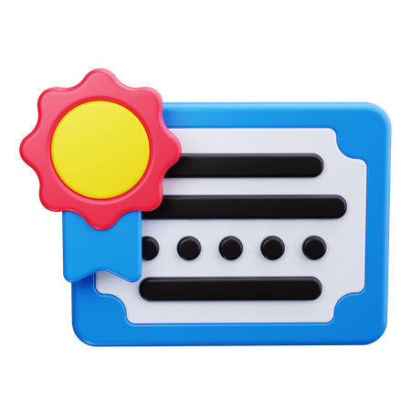 자격증  3D Icon