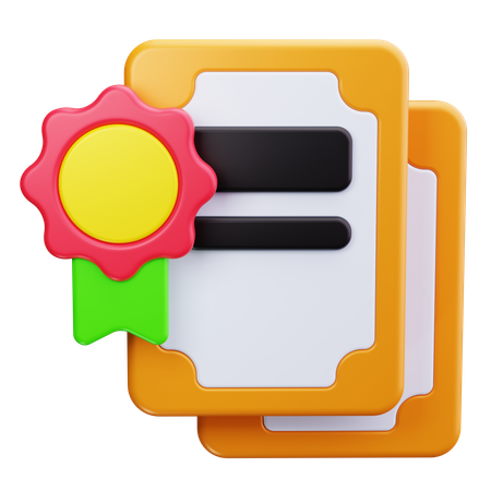 자격증  3D Icon