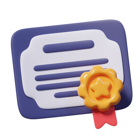 Certificate  3D Icon