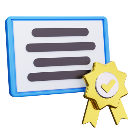 Certificate  3D Icon
