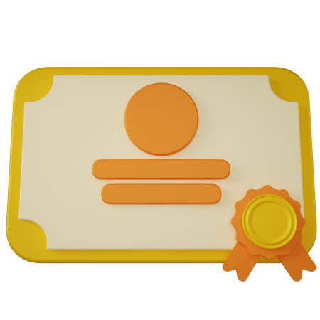 Certificate  3D Icon