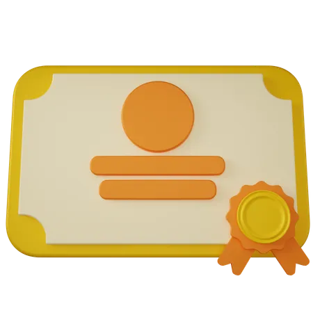 Certificate  3D Icon