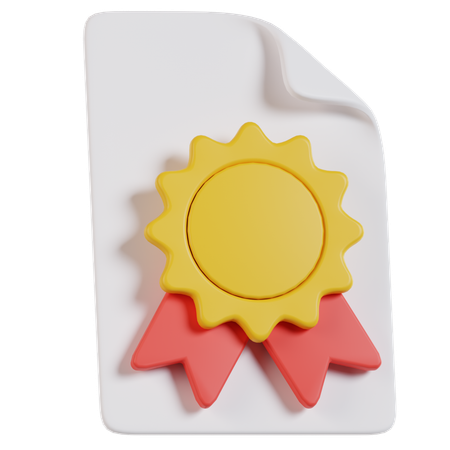 証明書  3D Icon