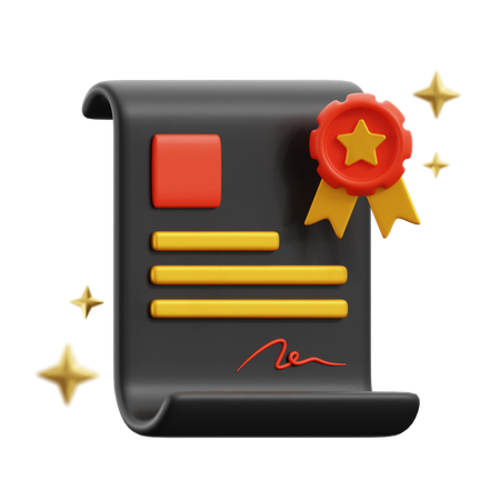 Certificate  3D Icon