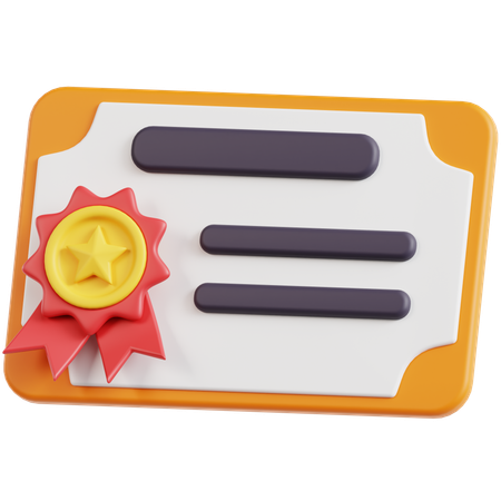 자격증  3D Icon