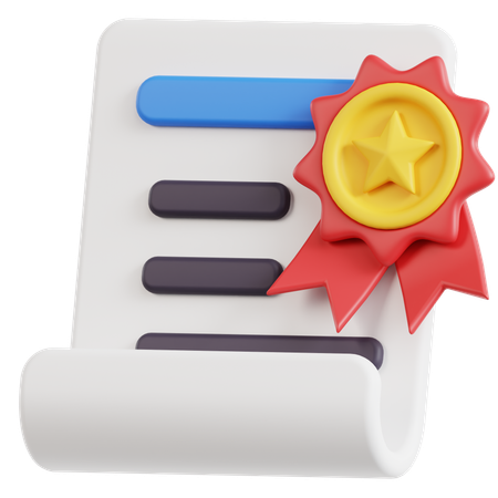 자격증  3D Icon