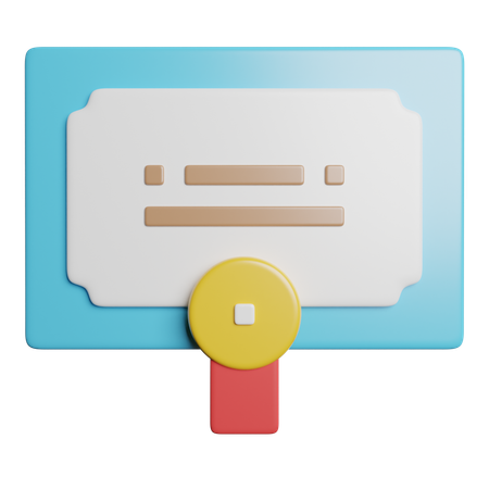 Certificate  3D Icon