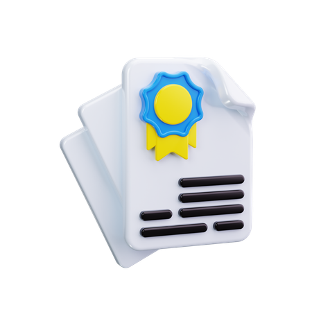 証明書  3D Icon