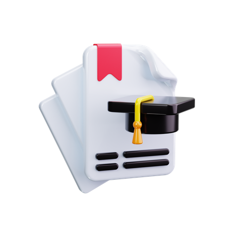 証明書  3D Icon