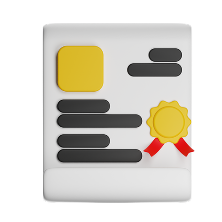 Certificate  3D Icon