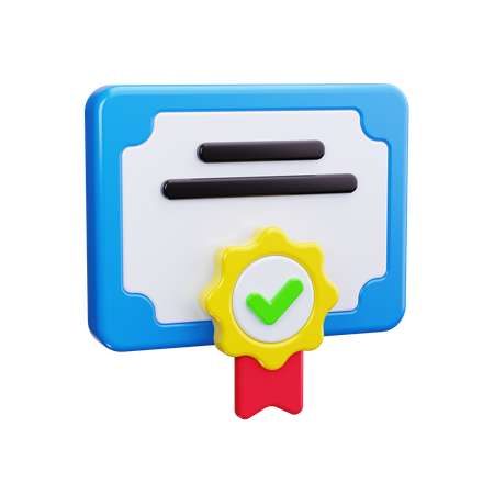 Certificate  3D Icon