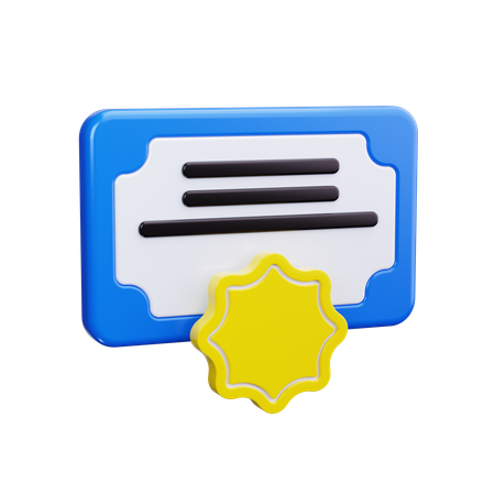 Certificate  3D Icon