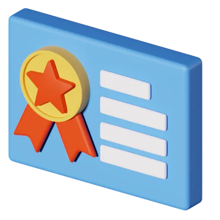 Certificate 3D Illustration