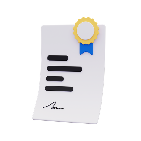 Certificate  3D Icon