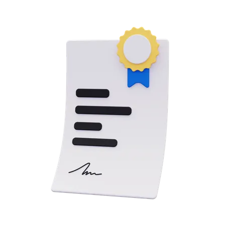 Certificate  3D Icon