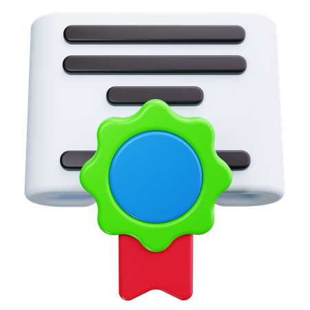 Certificate  3D Icon