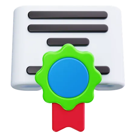 Certificate  3D Icon