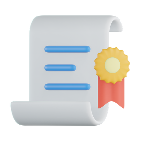 Certificate  3D Icon