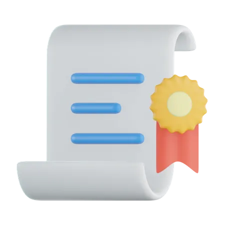 Certificate  3D Icon