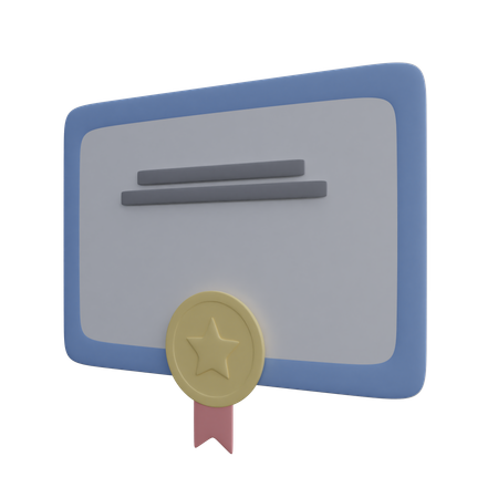 Certificate  3D Icon