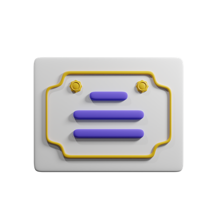 Certificate  3D Icon