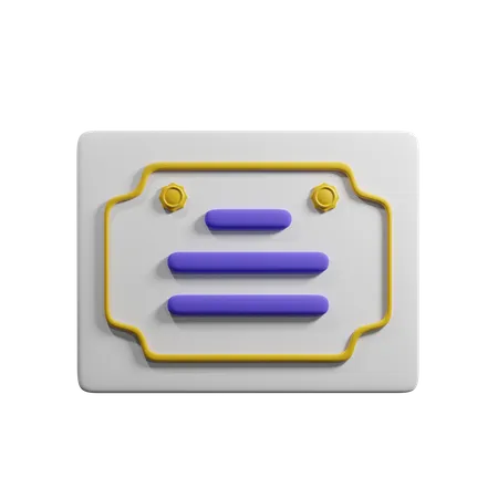 Certificate  3D Icon