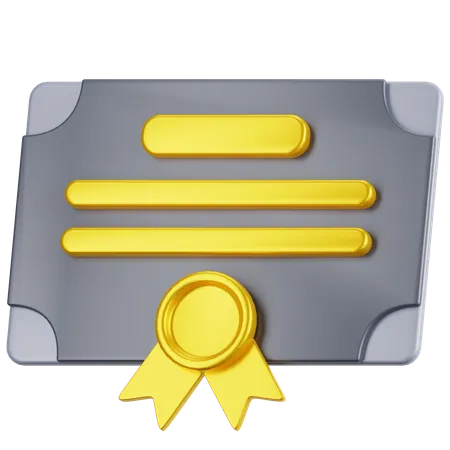 Certificate  3D Icon