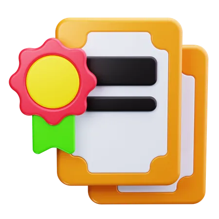 Certificate  3D Icon