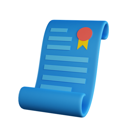 Certificate  3D Icon