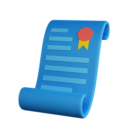 Certificate  3D Icon