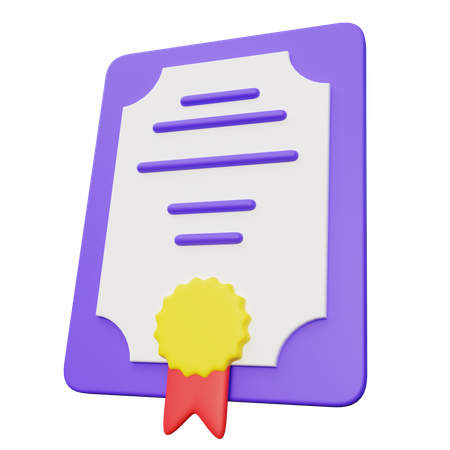 Certificate  3D Icon