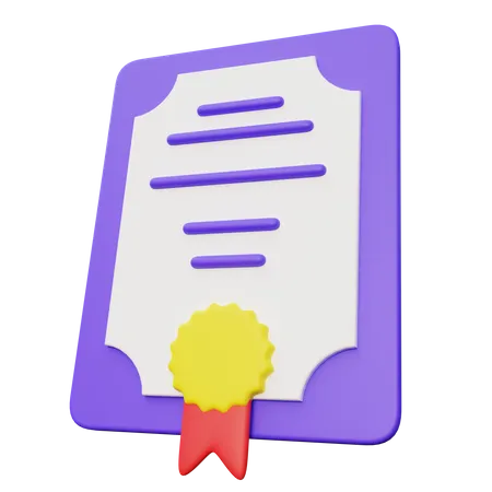 Certificate  3D Icon