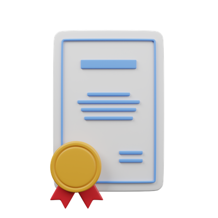 Certificate  3D Icon