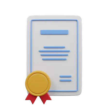 Certificate  3D Icon