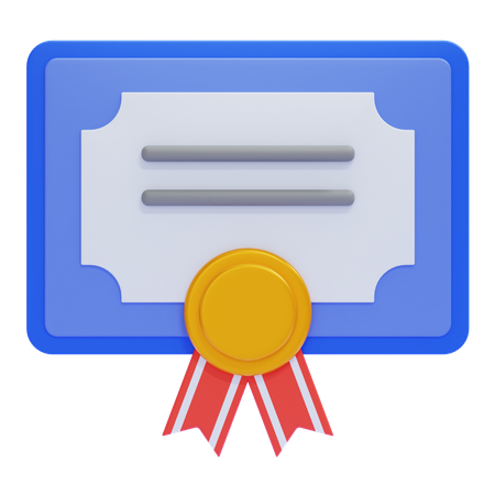Certificate  3D Icon
