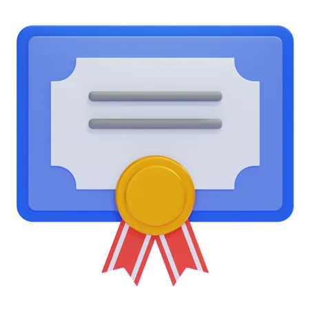 Certificate  3D Icon