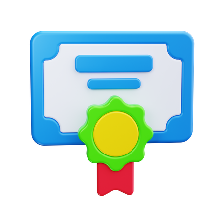 Certificate  3D Icon