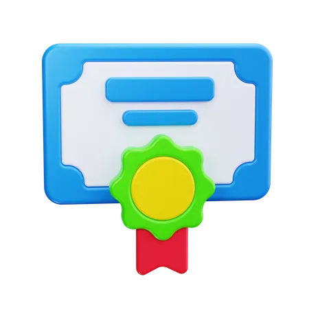 Certificate  3D Icon