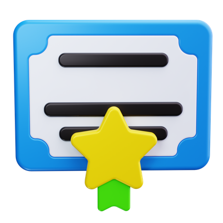 Certificate  3D Icon