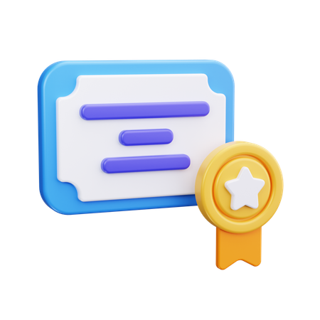 Certificate  3D Icon