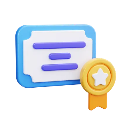 Certificate  3D Icon