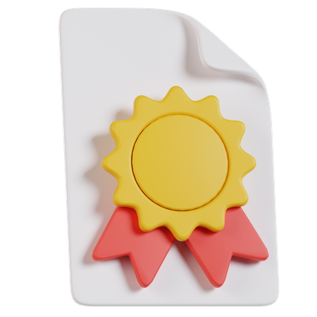 Certificate  3D Icon