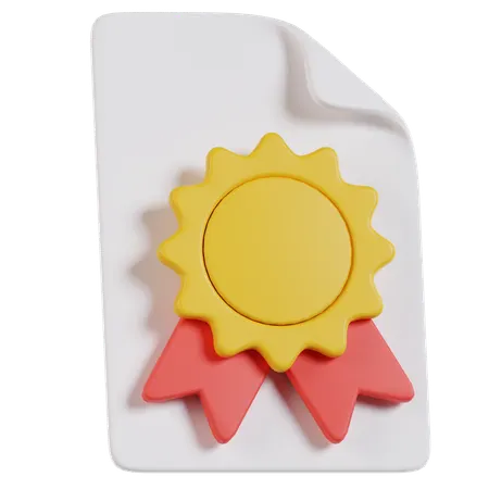 Certificate  3D Icon