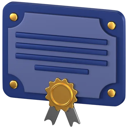 Certificate  3D Icon