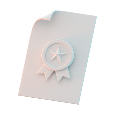 Certificate  3D Icon