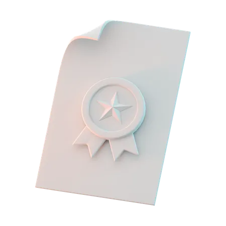 Certificate  3D Icon